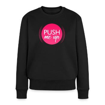 Push me UP (rose & blanc) - Pull Premium bio Femme - noir - Devant - Julia (174cm)