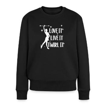 Bâton Twirling Staff Jonglage Gymnastik mit Stab - Frauen Premium Bio Pullover - Schwarz - Vorne - Julia (174cm)