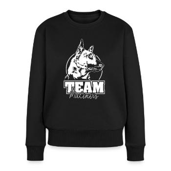 TEAM MALINOIS Wilsigns Hundesport Hunde Geschenk - Frauen Premium Bio Pullover - Schwarz - Vorne - Julia (174cm)