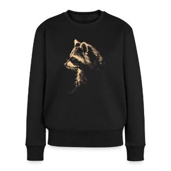 Mignon raton laveur raton laveur nature bébé raton laveur forêt - Pull Premium bio Femme - noir - Devant - Julia (174cm)