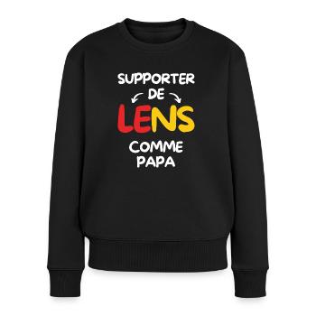 Supporter de Lens comme papa - Pull Premium bio Femme - noir - Devant - Julia (174cm)
