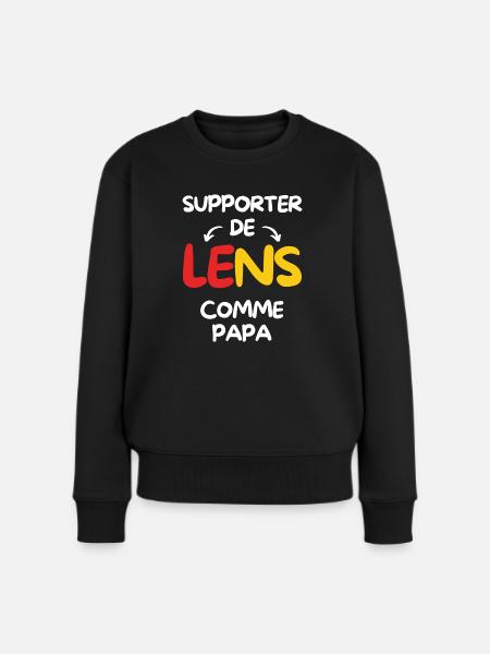 Supporter de Lens comme papa - Pull Premium bio Femme - noir
