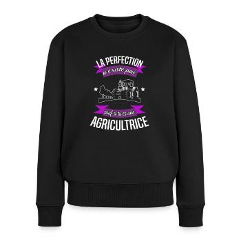 Perfection et agricultrice - Pull Premium bio Femme - noir - Devant - Julia (174cm)