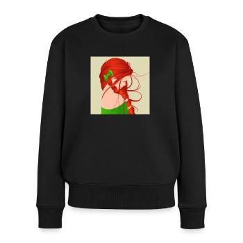 Rothaarige Frau Mädchen - Frauen Premium Bio Pullover - Schwarz - Vorne - Julia (174cm)