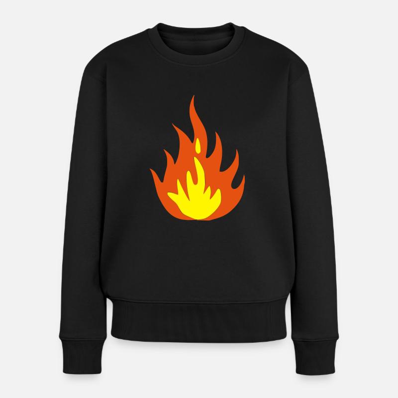 fire - flame - Women's Premium Organic Jumper - black