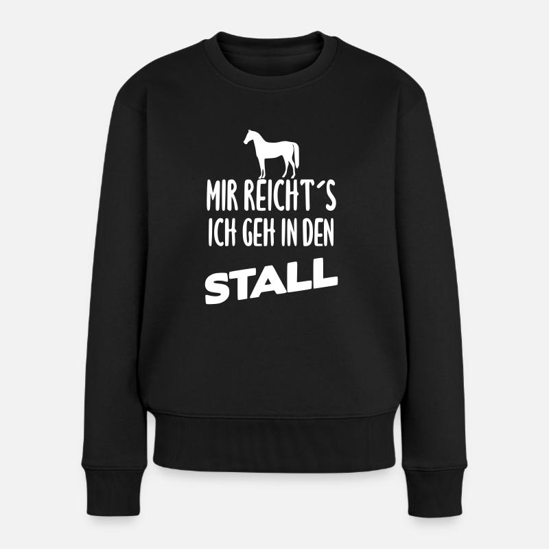 Mir reichts ich geh in den Stall - Frauen Premium Bio Pullover - Schwarz