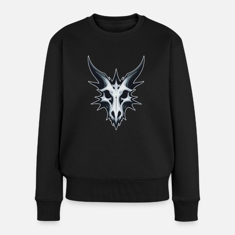 Crâne de dragon - Pull Premium bio Femme - noir