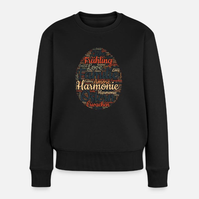 Erfolg Ostern Ei Schema Birdfolio Blues - Frauen Premium Bio Pullover - Schwarz