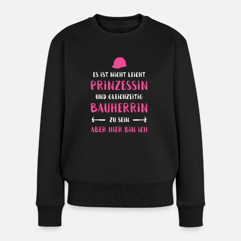 Bauherrin - Frauen Premium Bio Pullover - Schwarz
