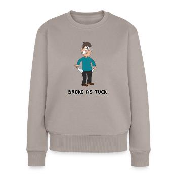 Broke - Frauen Premium Bio Pullover - Taupe - Vorne - Julia (174cm)