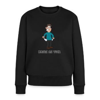 Broke - Frauen Premium Bio Pullover - Schwarz - Vorne - Julia (174cm)