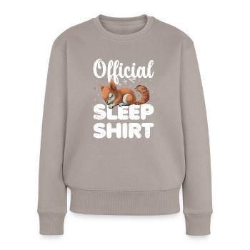 Eichhörnchen Offizielles Schlafshirt Faul Relax - Frauen Premium Bio Pullover - Taupe - Vorne - Julia (174cm)