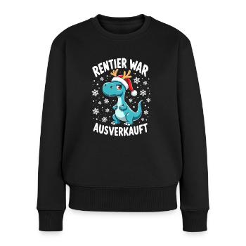 Dino Rentier war ausverkauft - Frauen Premium Bio Pullover - Schwarz - Vorne - Julia (174cm)