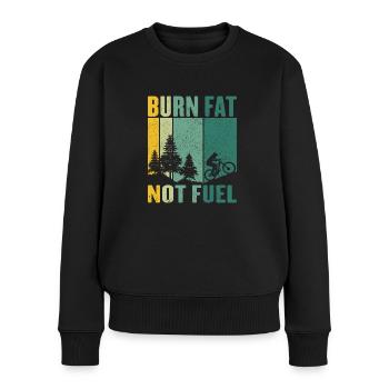 Fahrrad fahren Umweltschutz Sprit sparen Sport - Frauen Premium Bio Pullover - Schwarz - Vorne - Julia (174cm)