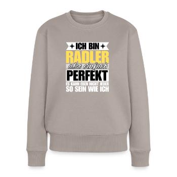 Perfekter Radler - Frauen Premium Bio Pullover - Taupe - Vorne - Julia (174cm)