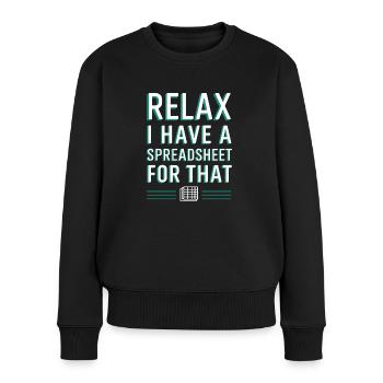 Détendez-vous, j’ai une feuille de calcul pour ce comptable - Pull Premium bio Femme - noir - Devant - Julia (174cm)