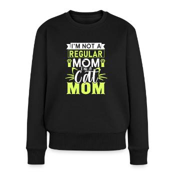 I m not a regular mom i m a cat mom - Pull Premium bio Femme - noir - Devant - Julia (174cm)