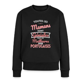 Mamans géniales les meilleures sont Portugaises - Pull Premium bio Femme - noir - Devant - Julia (174cm)
