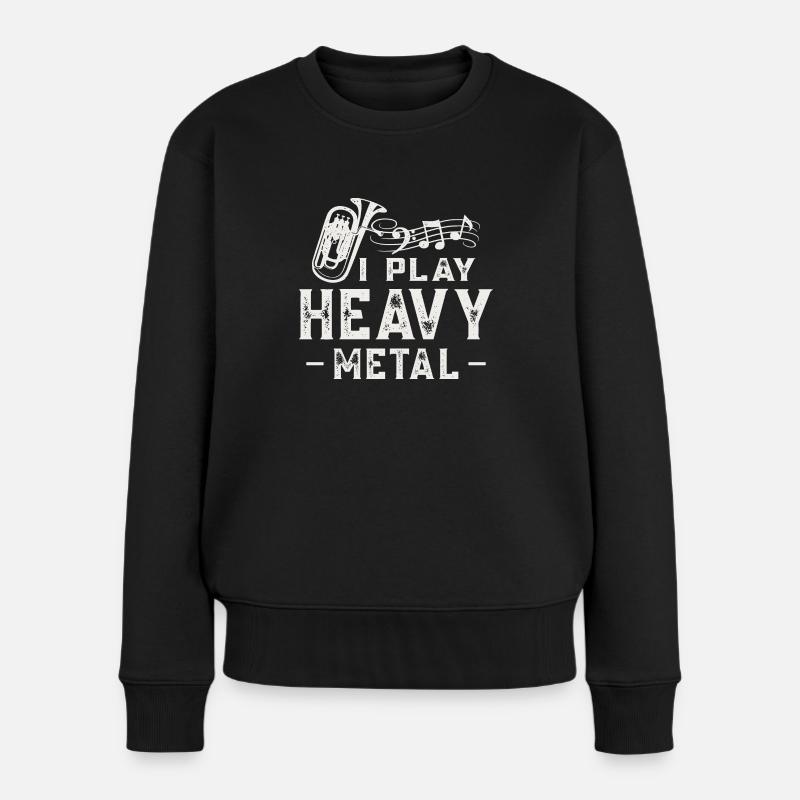 Euphonium Ich spiele Heavy Metal Blasinstrument - Frauen Premium Bio Pullover - Schwarz