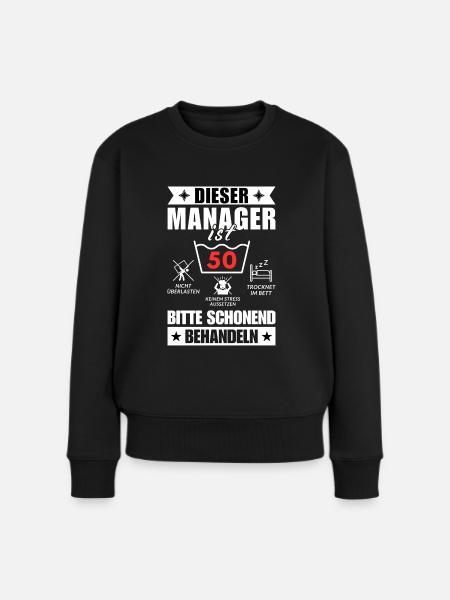 Dieser Manager ist 50. Schonend behandeln - Frauen Premium Bio Pullover - Schwarz