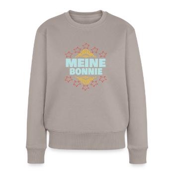 Mädchen Bonnie - Frauen Premium Bio Pullover - Taupe - Vorne - Julia (174cm)