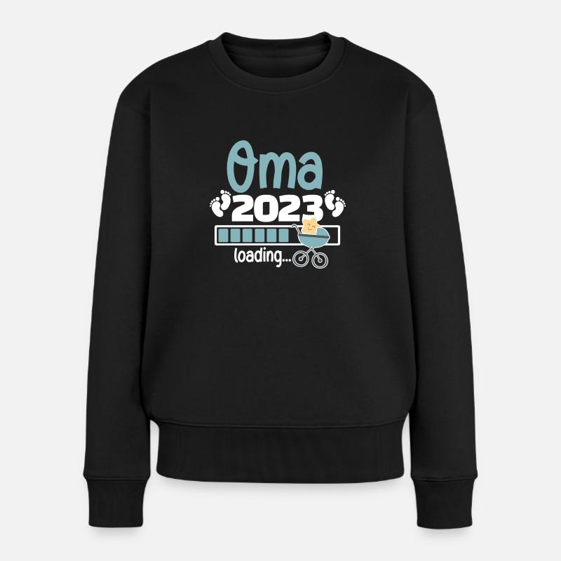 Oma 2023 loading - Frauen Premium Bio Pullover - Schwarz