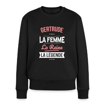 Gertrude - La Femme - La Reine - La Légende - Pull Premium bio Femme - noir - Devant - Julia (174cm)