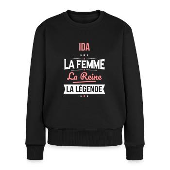 Ida - La Femme - La Reine - La Légende - Pull Premium bio Femme - noir - Devant - Julia (174cm)