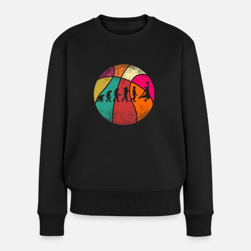Basketball Evolution dunking - Frauen Premium Bio Pullover - Schwarz