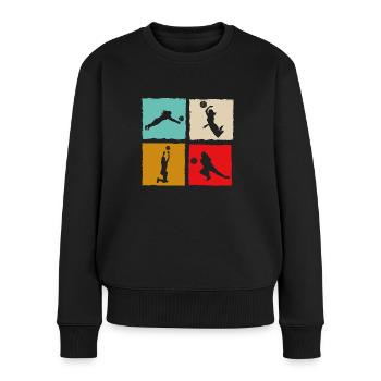 Volley Volley Vintage Rétro - Pull Premium bio Femme - noir - Devant - Julia (174cm)