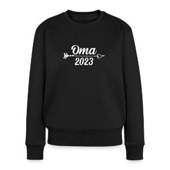 Oma 2023 - Frauen Premium Bio Pullover - Schwarz - Vorne - Julia (174cm)
