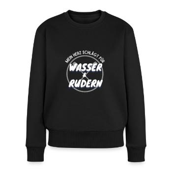 Rudern Ruder Ruderer Ruderboot Ruderverein rudern - Frauen Premium Bio Pullover - Schwarz - Vorne - Julia (174cm)
