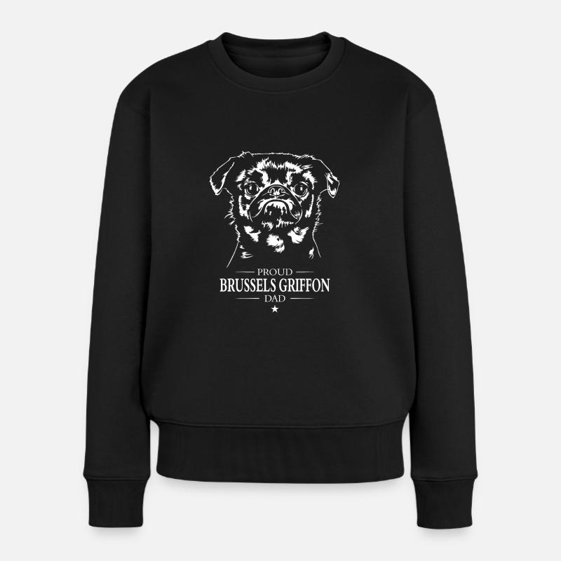 Brussels Griffon Dad Hund Hunde Wilsigns - Frauen Premium Bio Pullover - Schwarz