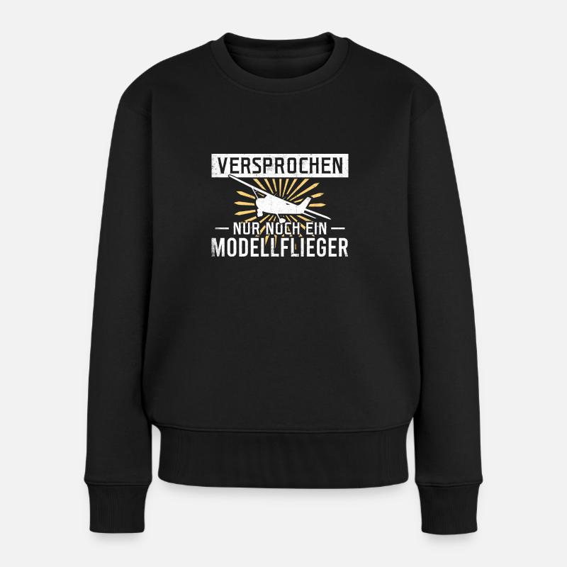 Versprochen nur noch ein Modellflieger - Frauen Premium Bio Pullover - Schwarz