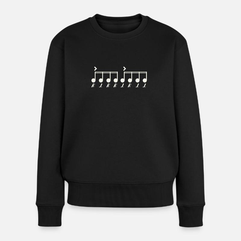 Paradiddl Weiß - Frauen Premium Bio Pullover - Schwarz