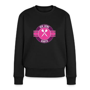 Darts Dart Darten Darterin Spielerin Spiel Darter - Frauen Premium Bio Pullover - Schwarz - Vorne - Julia (174cm)