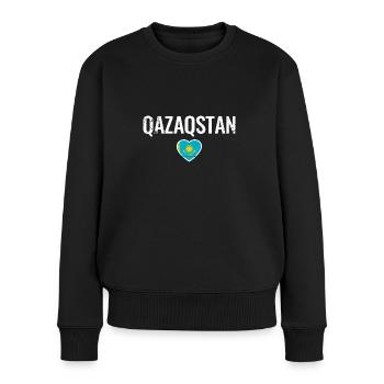 Kazakhstan Drapeau kazakh Kazakhstan - Pull Premium bio Femme - noir - Devant - Julia (174cm)