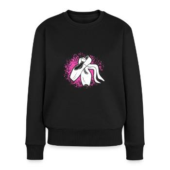 Tanzen Mädchen Ballerina Schuhe - Frauen Premium Bio Pullover - Schwarz - Vorne - Julia (174cm)