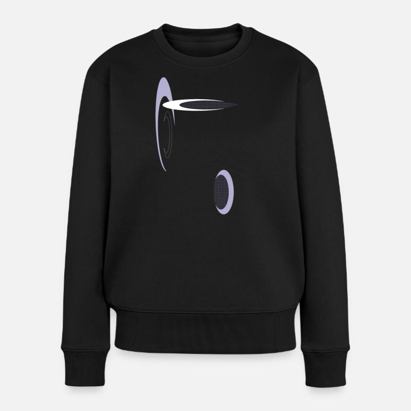 Abstrakte Geometrie in Lila - Frauen Premium Bio Pullover - Schwarz
