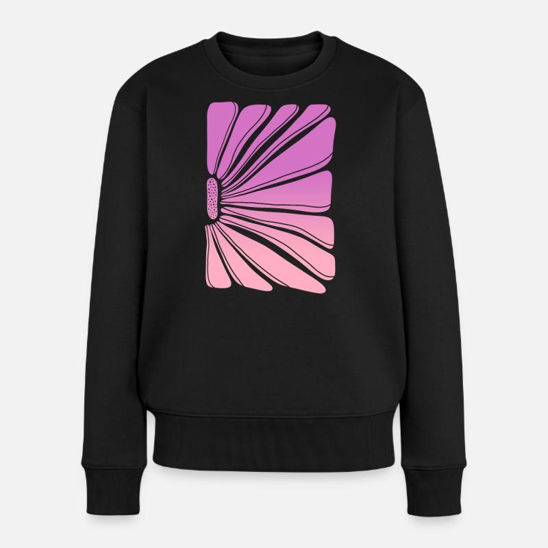 Fleur en dégradé rose violet - Pull Premium bio Femme - noir