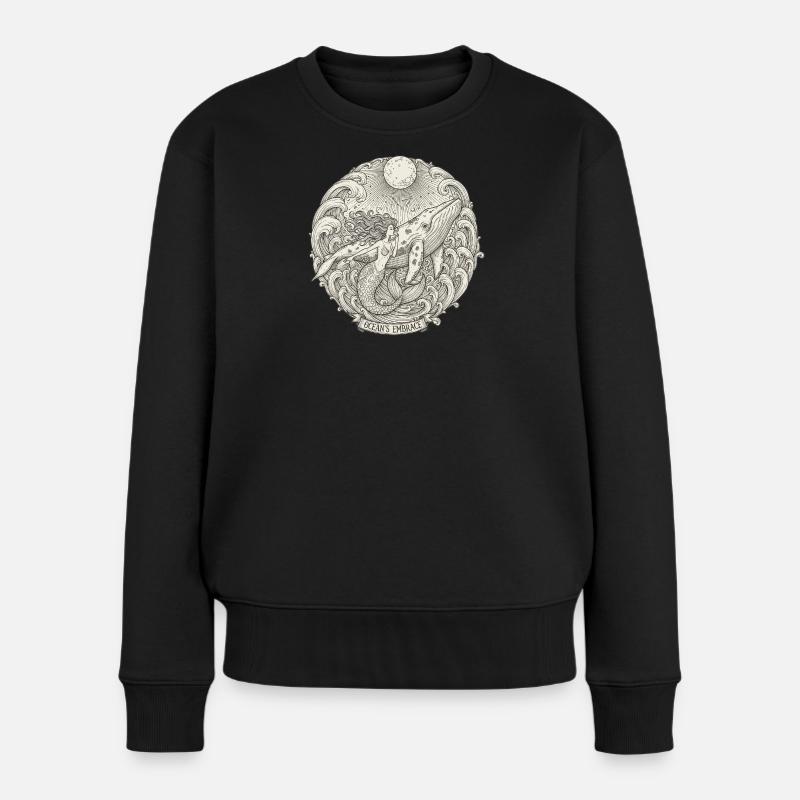 Les sirènes de l’Étreinte océanique - Pull Premium bio Femme - noir