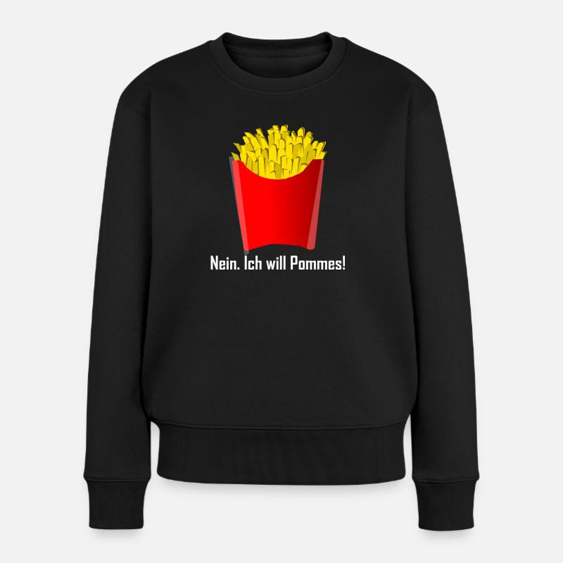 Frites frites idée cadeau - Pull Premium bio Femme - noir