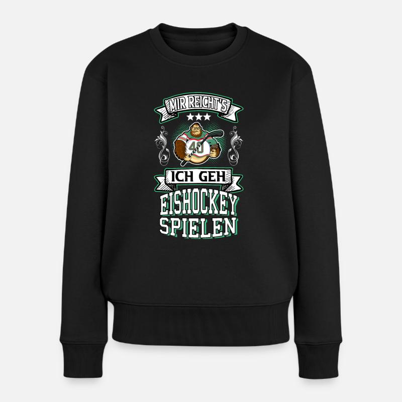Eishockey Eishockeyspieler Spruch Sport Vintage - Frauen Premium Bio Pullover - Schwarz