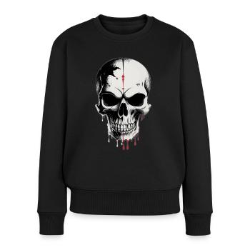 Crâne - Pull Premium bio Femme - noir - Devant - Julia (174cm)