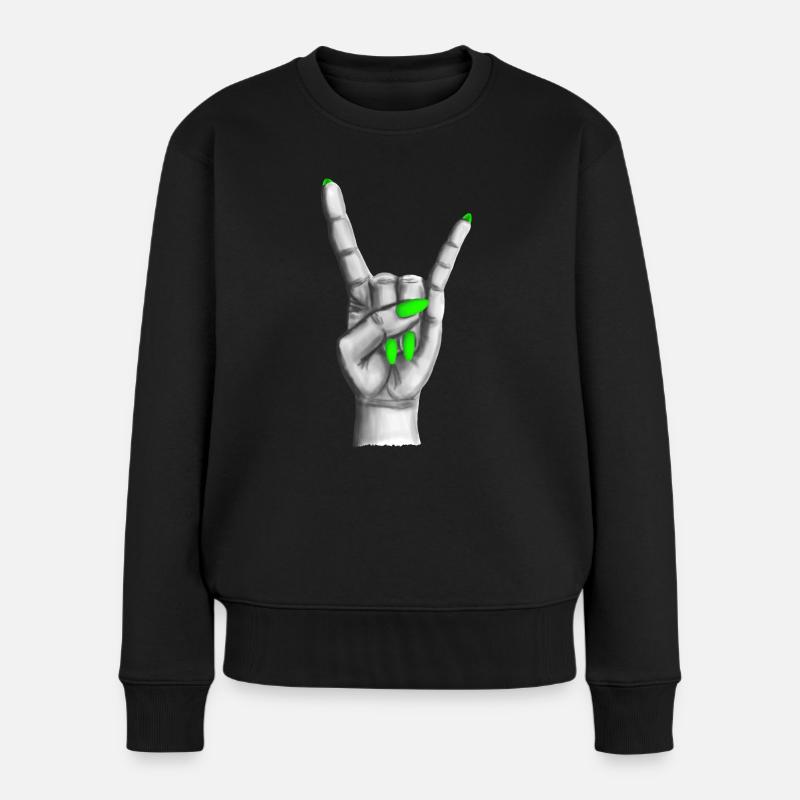Heavy Metal Main Ongles Verts - Pull Premium bio Femme - noir