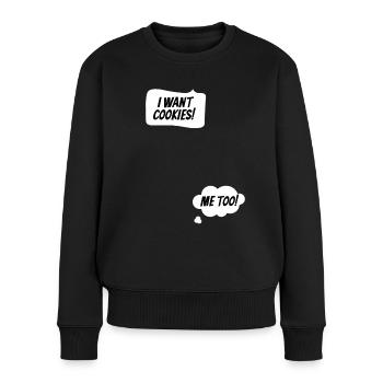 Pregnancy announcement pregnant baby bump - Frauen Premium Bio Pullover - Schwarz - Vorne - Julia (174cm)