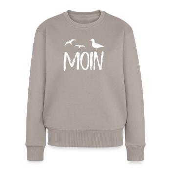 Il s’appelle Moin Moinzen Ahoi Marin nord allemand - Pull Premium bio Femme - taupe - Devant - Julia (174cm)