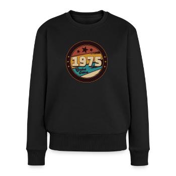 1975 - Frauen Premium Bio Pullover - Schwarz - Vorne - Julia (174cm)