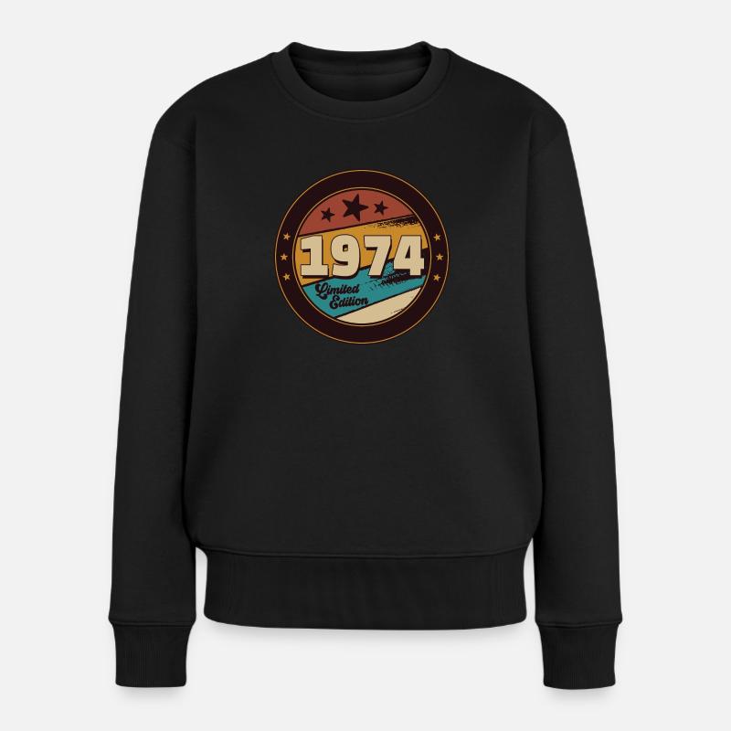 1974 - Frauen Premium Bio Pullover - Schwarz