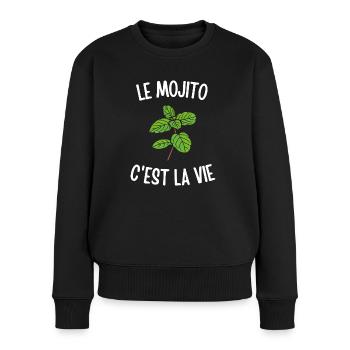 Le mojito c'est la vie - Pull Premium bio Femme - noir - Devant - Julia (174cm)